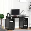 Computer Desk with Shelves, Drawer, Printer Stand, Keyboard Tray, 120 x 50 x 85 cm, Black