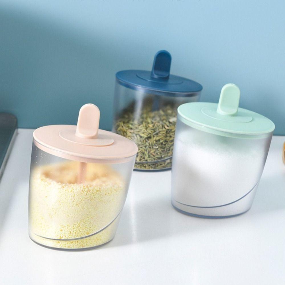 Lot De 6 Pots à épices Empilables Avec Couvercles Verseurs - Plastique Transparent - Tour à Condiments Pour Cuisine
