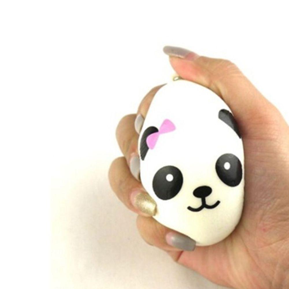 Relieves Ball Simulation Stress PU Toys Straps Kawaii Cartoon Panda Squeeze Toys Silicone