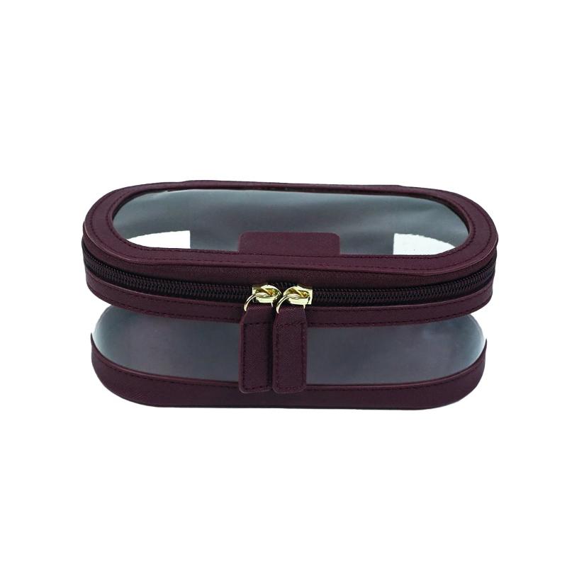 Makeup Bag Woman PU Leather Cosmetic Bags Large Capacity Transparent Washroom Bag Portable Travel Waterproof Mmakeup Box Storage Bag