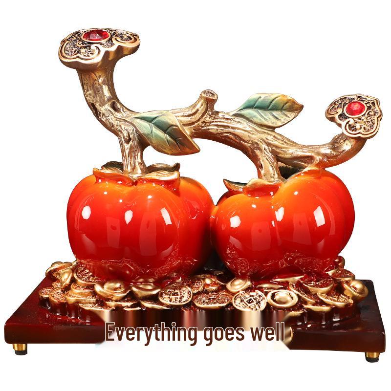 Prosperous Persimmon Décor: Creative Living Room & Entryway Ornaments, Perfect for Weddings & Housewarming, New Chinese Style