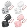 Case for AirPods4 with Soft Silicone Exterior and Carabiner Attachment for Secure Storage and Charging Compatibility