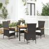 VidaXL Garden Dining Furniture and Cushions 5pcs Black Wicker 3157529