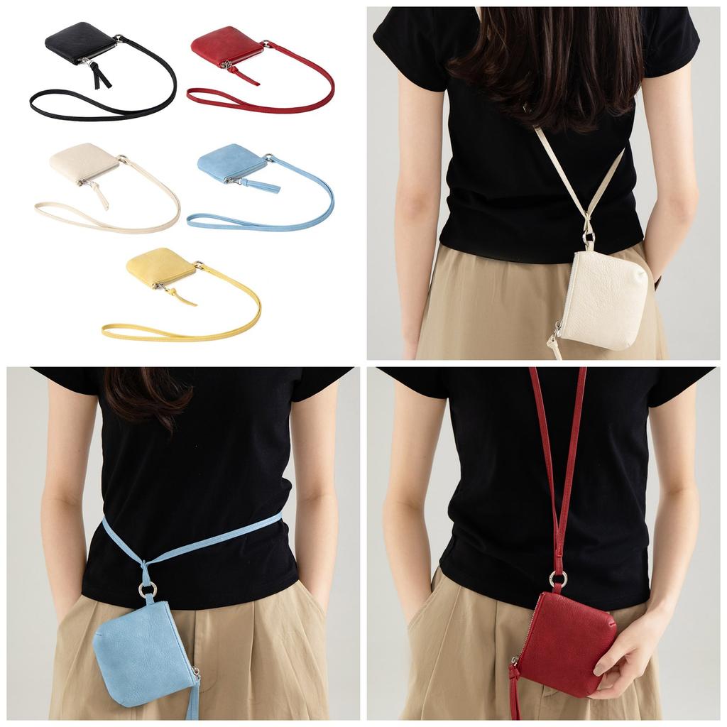 Travel Supply Neck Wallet Small Crossbody Bag Leather Neck Pouch Key Lipstick Earphone Storage Bag Organizers for Women