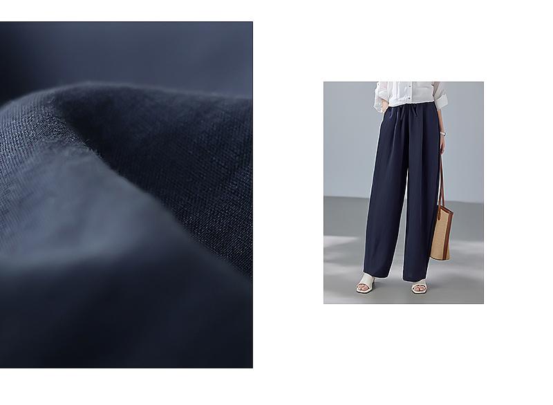 The Journey of Plain Shoes "Old Money Style Linen Lyocell Balloon Pants Summer Thin Elastic Waist Drop Breathable Casual Wide Leg Pants