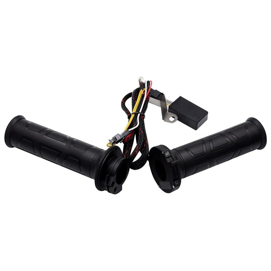 Black 7/8" Motos Motorcycle  Electric Heated Handle Motorbike Heating Grips Set