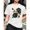 Summer Fashion Round Neck Short Sleeved T-shirt Colorful Creative 3D Printed Women's Round Neck Casual Comfortable Soft Large Loose Breathable T-shirt