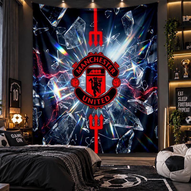 Arazzo da Appendere alla Parete Stampa Manchester United Tessuto per Soggiorno Camera da Letto Decorazione per la Casa