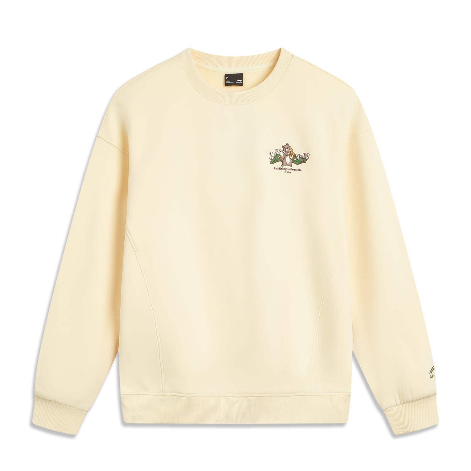 

Li Ning Серия Спортивный Стиль Жизни Простой Удобный Повседневный Универсальный Принт Буквы Животные Свободный Со спущенным плечом Флис С длинным рукавом Толстовка AWDVC74-4 XL