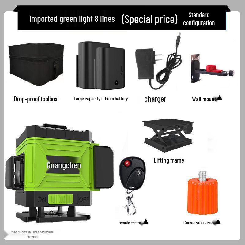 High Precision Infrared Green Laser Level: Automatic 12 and 16 Line Alignment Tool