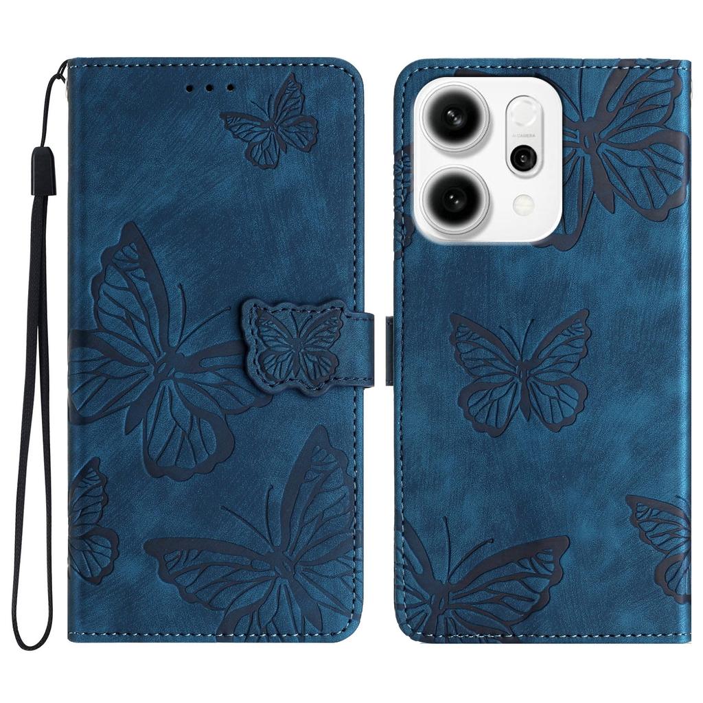 For Oppo Reno14 5G (Global) Case Butterfly Design Flip Wallet Leather Phone Cover Skin-Touch