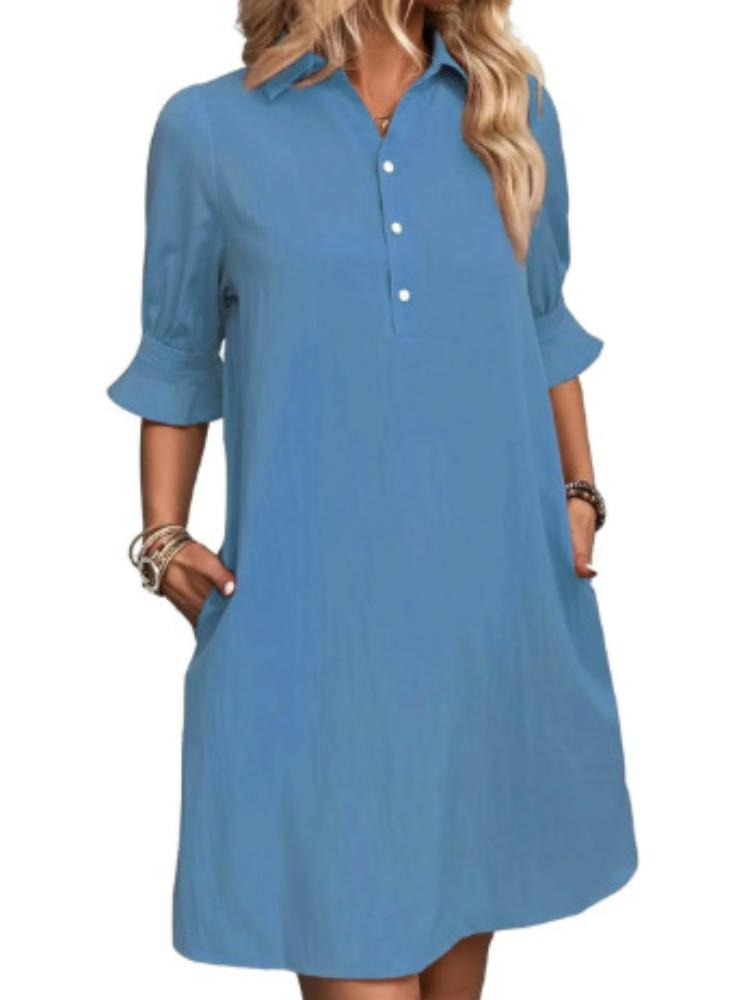 

Темно-зеленое платье А-силуэта на пуговицах с короткими рукавами-рюшами XXL