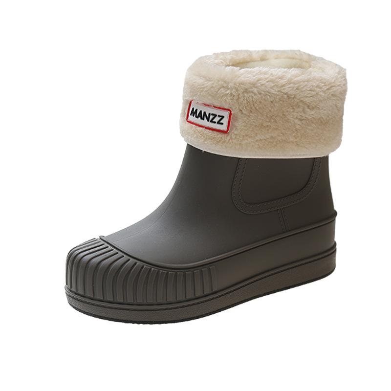 Fashion rain shoes women's inner height increase waterproof shoes fashion outer wear rubber shoes short rain boots women's adult water boots