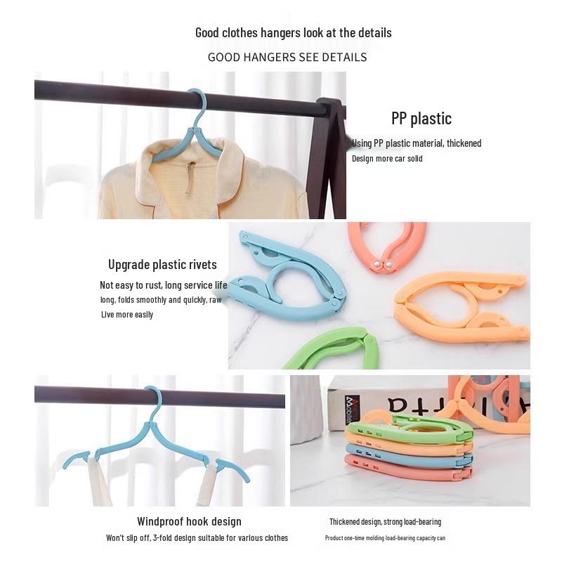Portable Multifunctional Folding Clothes Hanger for Travel, Dorm, & Home – No Trace Drying Solution