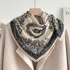 71 meters white chain cotton and linen small square scarf silk scarf women's spring and autumn winter scarf scarf high-end scarf