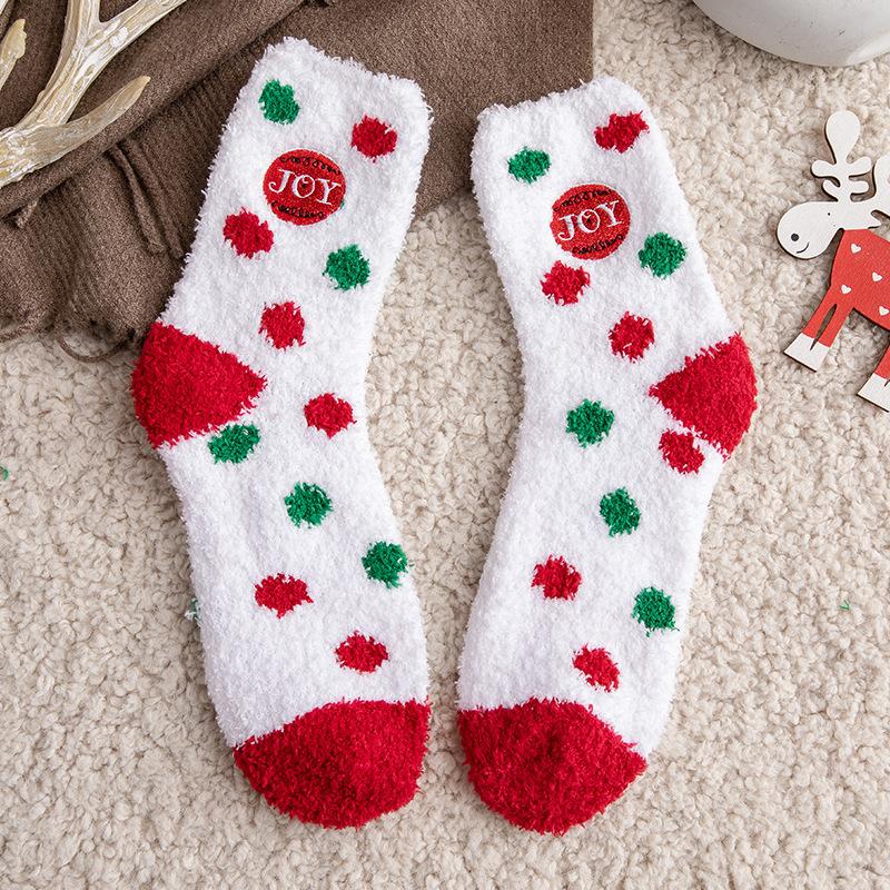 Weihnachtssocken Kinder Mittelhohe Socken Baumwolle Fleece Verdickte Schlafsocken Korallenfleece Warm Niedlich Fleece Kurze Socken
