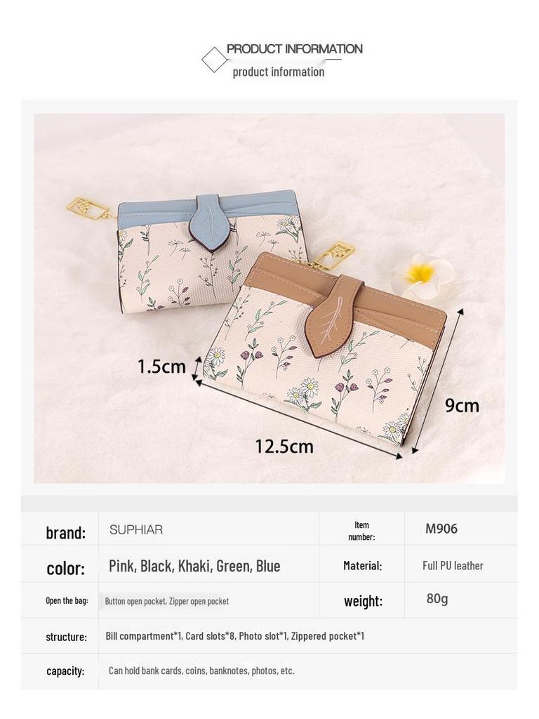 Damen PU-Leder Reißverschluss Geldbörse - Große Kapazität Kartenhalter für Pendler und Studenten