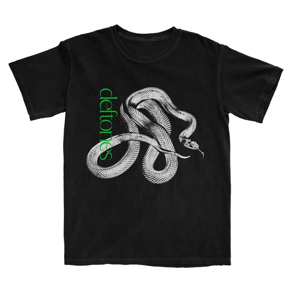 Hot! Deftones Logo Snake Heavy Cotton Black Unisex T-shirt Size S-5XL Unisex T-Shirt S