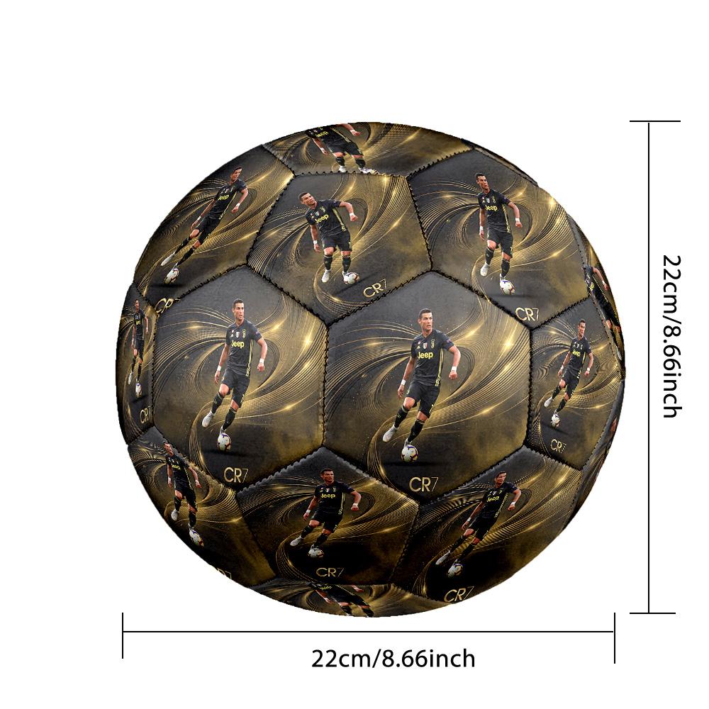 Pallone da Calcio Taglia 5 Stampato Cristiano Ronaldo Resistente all'Usura Standard Allenamento Adulti Regalo per Fan Partite Indoor Outdoor Sport