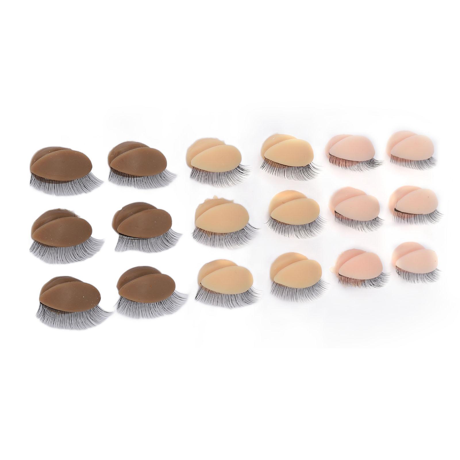 

9 пар сменных век для головы манекена для практики, съемные веки с двойным слоем