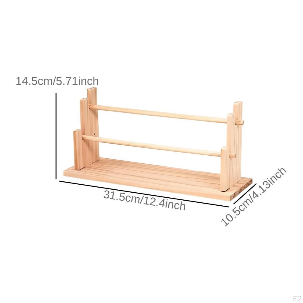 Jewelry Display Stand Photo Props Easy Disassembly Wooden for Showcase Woman 2 Layer
