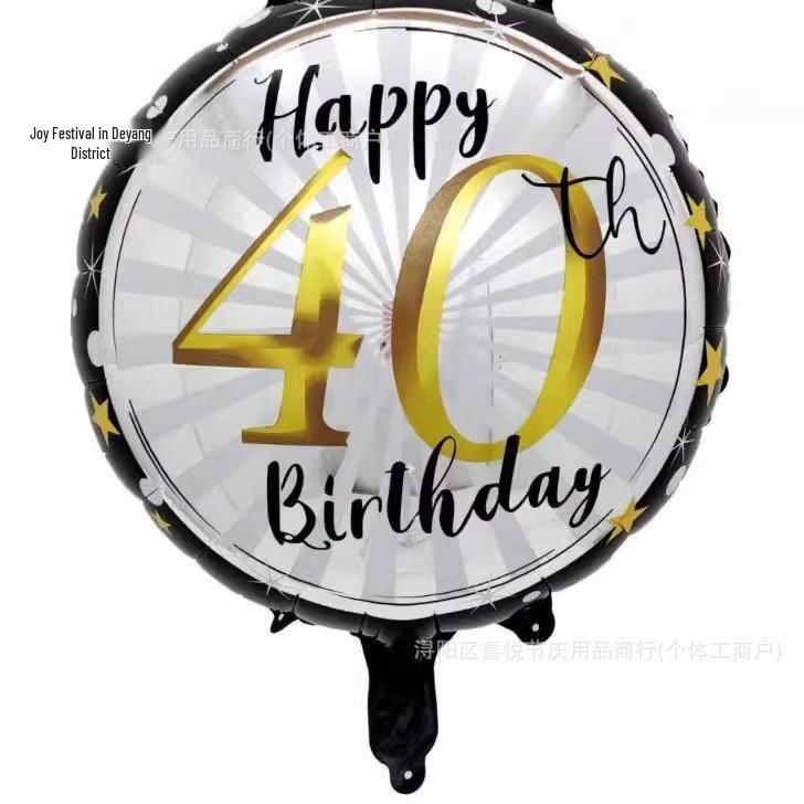 

18-inch Round Aluminum Foil Balloon: Adult 18th, 21st, 30th Birthday Party Decoration