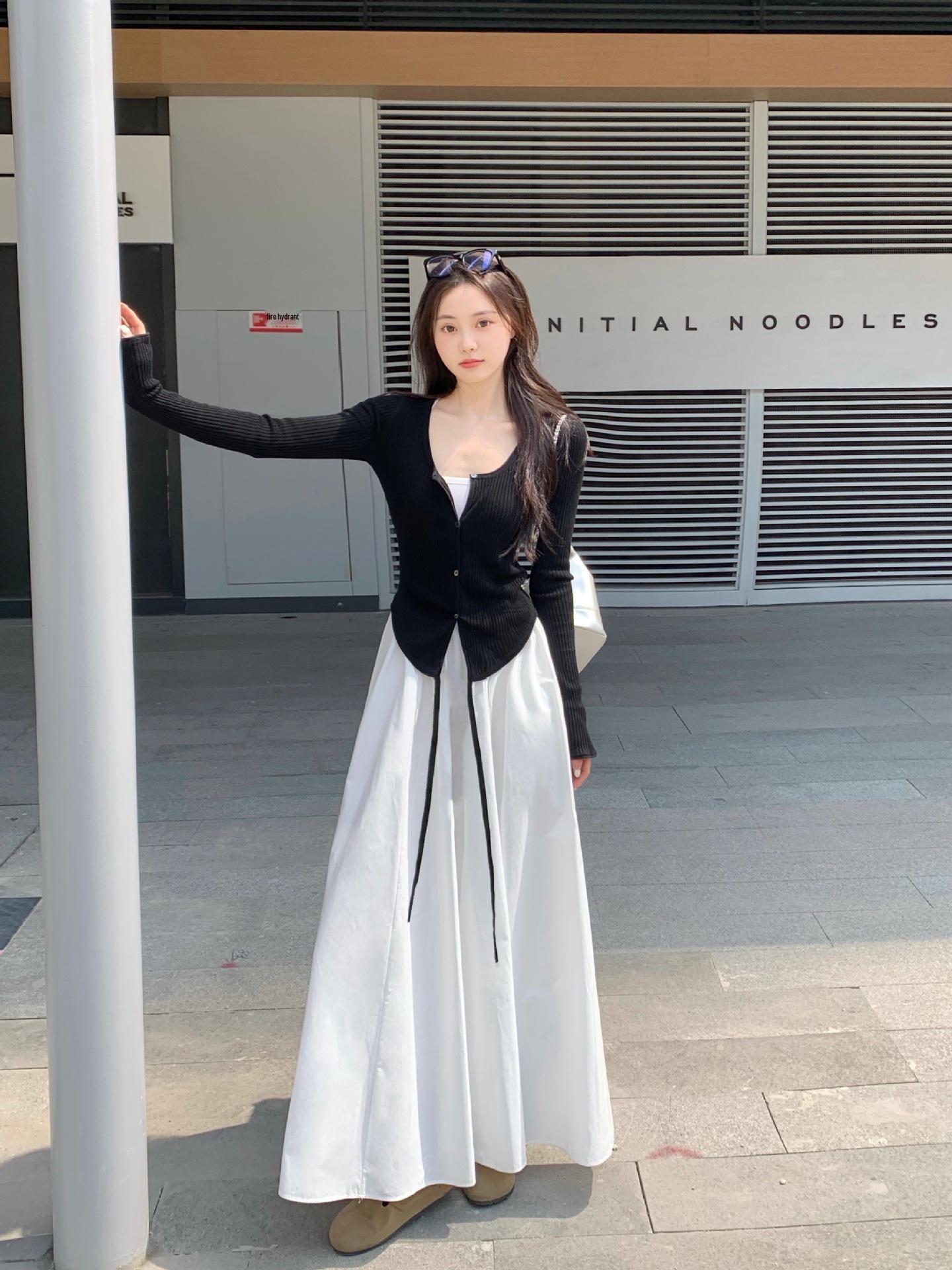 

Plus Size Autumn Long Sleeve Knitted Cardigan & Mid-Length Dress Set XXXL