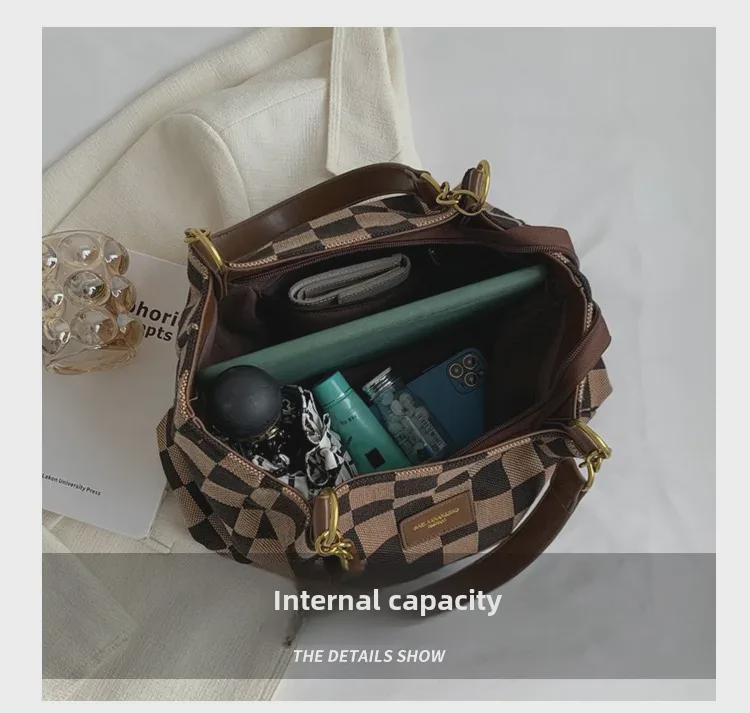 Women's Large-Capacity Leopard Print Tote Bag - 2023 Checkerboard Fashion Shoulder Bag