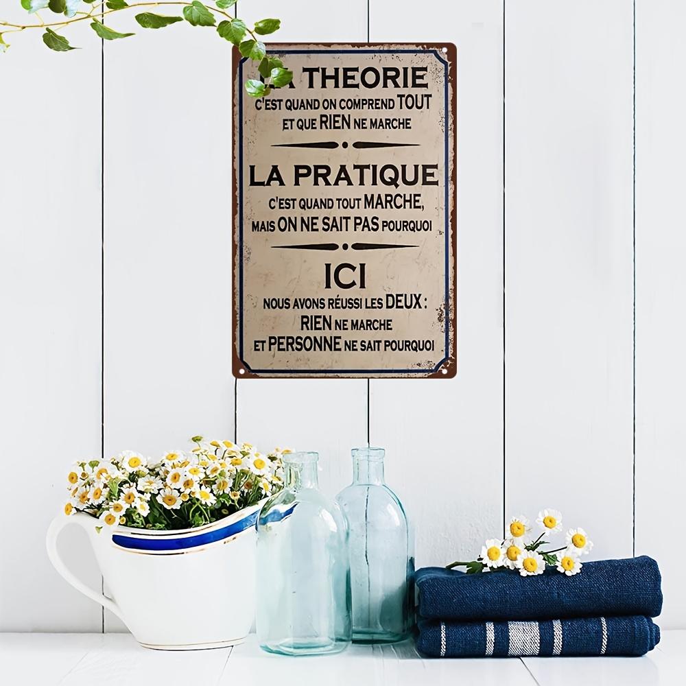 Vintage French Theory Metal Sign - Humorous & Informative, Waterproof Iron Wall Art with Rustic Design for Home, Bar, Cafe - Ide