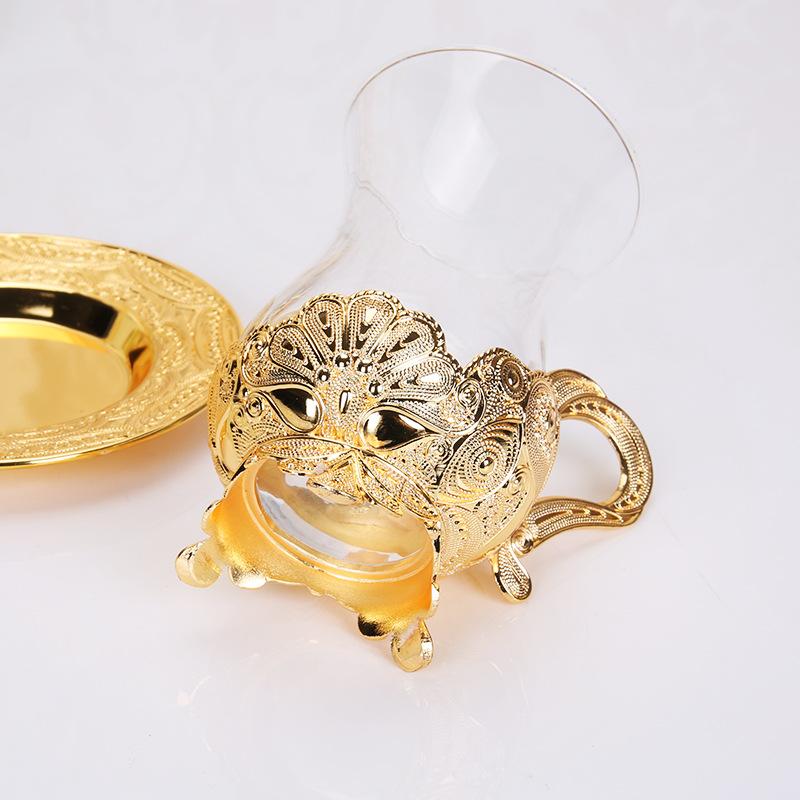 New European zinc alloy exquisite craftsmanship metal coffee cup coffee set tea cup milk tea cup water cup with saucer