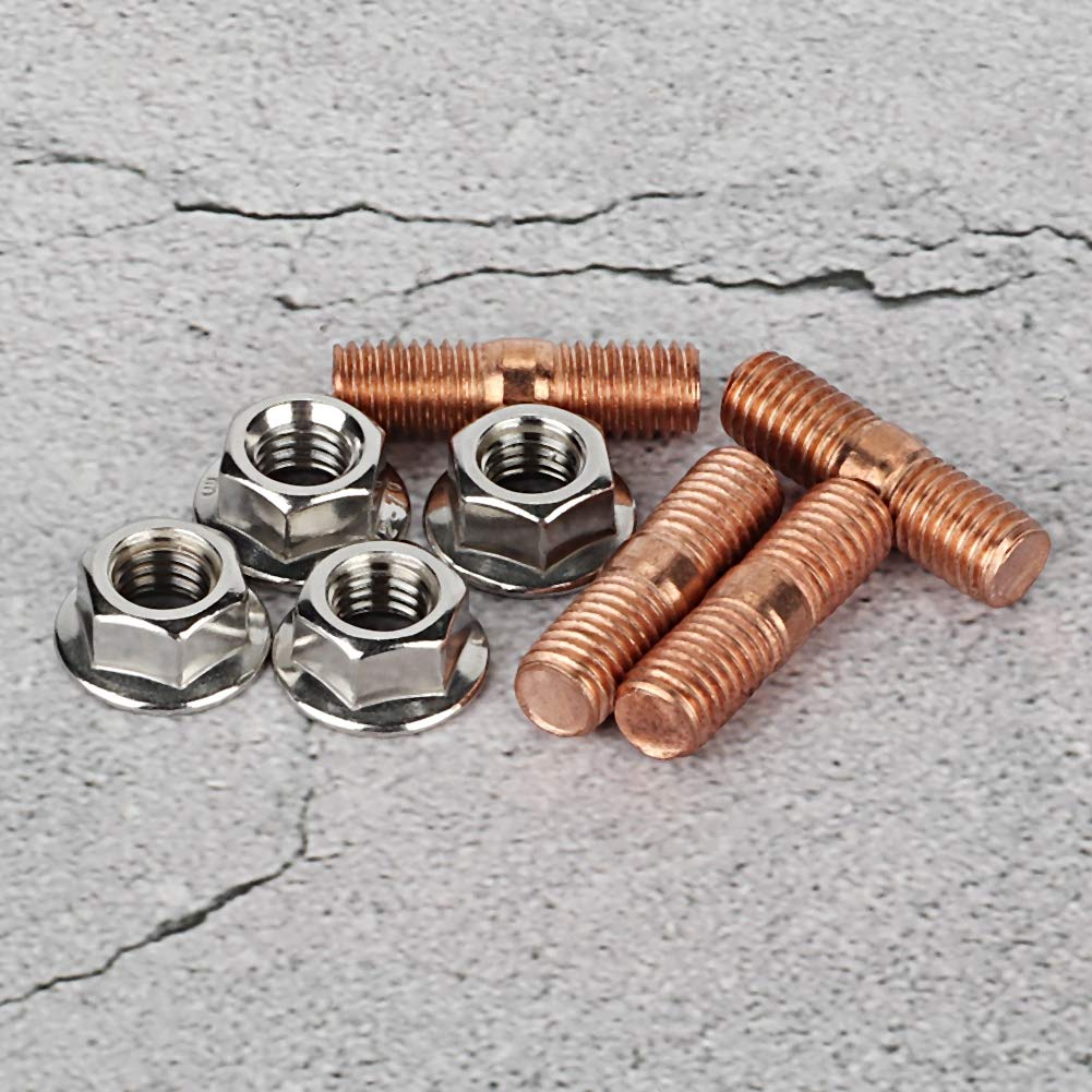 Header Stud Kit, M10x1.50 Thread T3 T4 T6 High Strength Turbo Stud Kit Flange Nuts