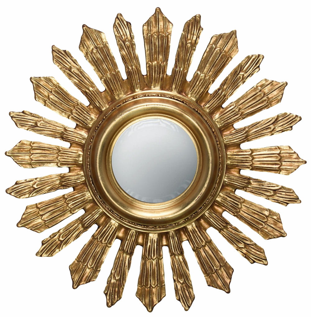 Decorative mirror, golden, louis style, round, baroque, 70 cm