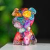 Resin Schnauzer Figurine With Natural Crystal Fill For Desk Decor And Gift Giving
