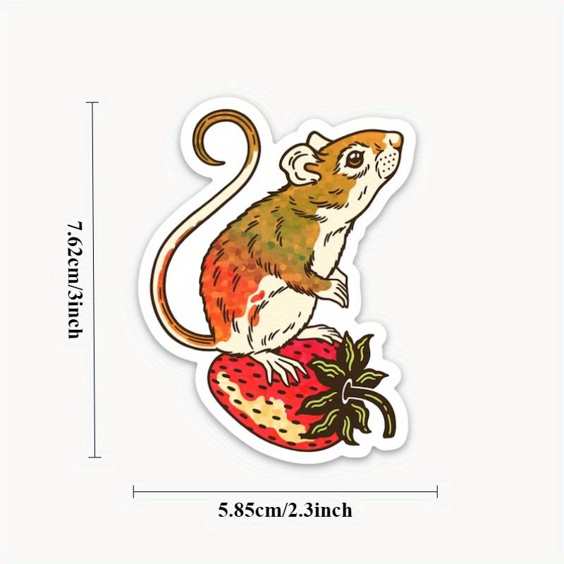 Strawberry Mouse Sticker - Glitter Rainbow Sticker - 2.3x3 Vinyl Sparkle Sticker - Nature Water Bottle Sticker - Cute Animal Laptop Sticker