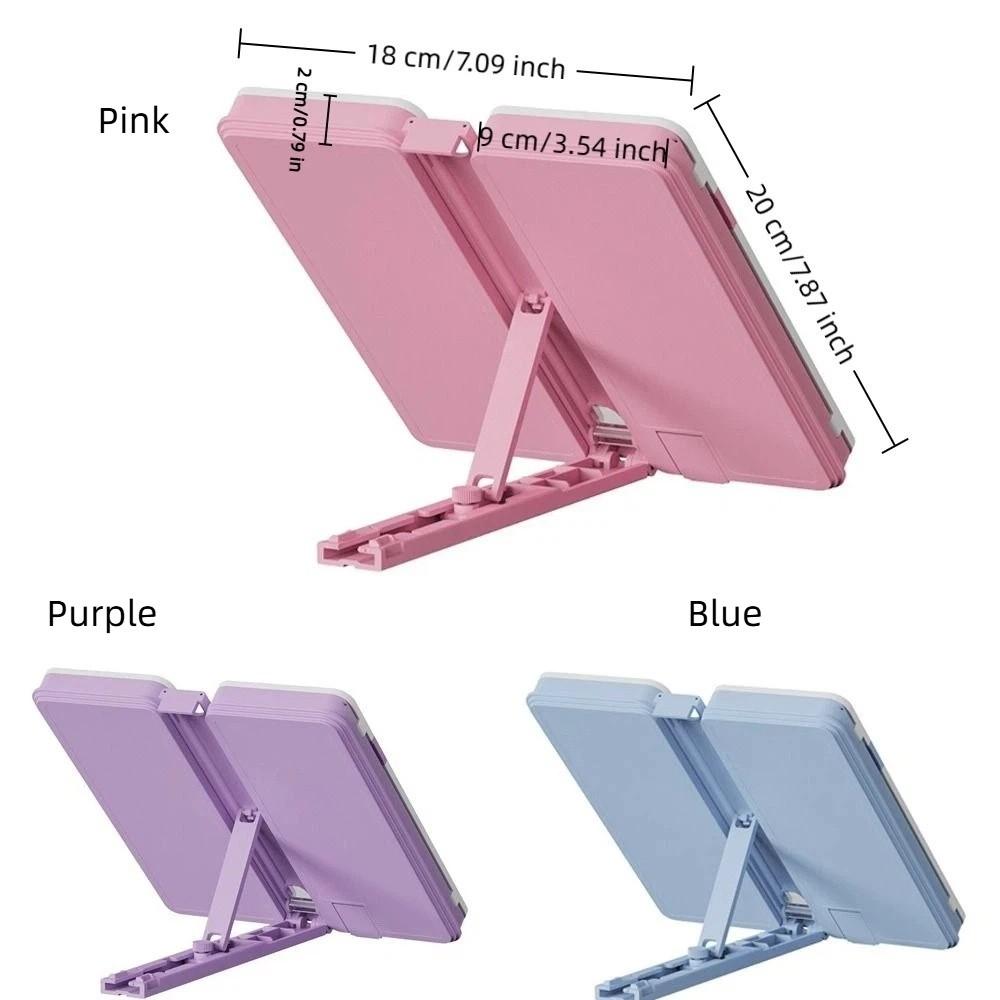 Estantería plegable de doble uso con soporte de lectura ajustable para organizar material de oficina.