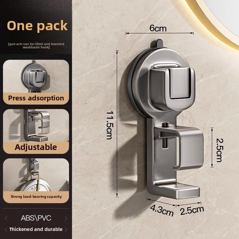 

Крючок на присоске без сверла, полка для хранения вещей в ванной, органайзер для умывальника, универсальная вешалка для аксессуаров в ванной, крючки, настенный крючок серый