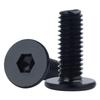 Śruby z łbem płaskim i gniazdem sześciokątnym ze stali nierdzewnej 304, ocynkowane na czarno, M2-M8