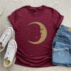 Boho Moon Tshirt Retro Comfort TShirt for Women Spiritual Astrology Short Sleeve Shirt Celestial Trendy Yoga Shirts