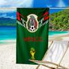 Mexico Football Team Emblem Printed Beach Towel, Super Soft Microfiber, Perfect Gift Birthday, for Pool, Beach, Travel, for Family and Friends
