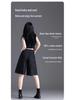Women's Black Denim Mid-Calf Shorts - Summer 2025 Collection, Lightweight, Loose Fit, Five-Point Wide Leg Style
