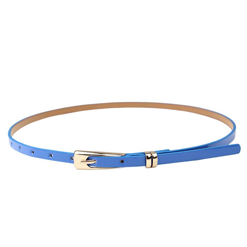 1Pc 12 Candy Colors Women'S Leather Belt Skinny Thin Dress Belt Waist Belt Waistband Dress Coat Waist Seal Jeans Belt