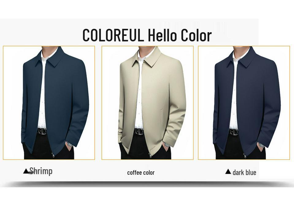 Trendy Executive Spring/Autumn Jacket for Middle-Aged Men - Business Casual Lapel Coat 2026