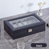 12-Slot Watch Box with Glass Lid for Dustproof Storage and Display of Mechanical Wristwatches