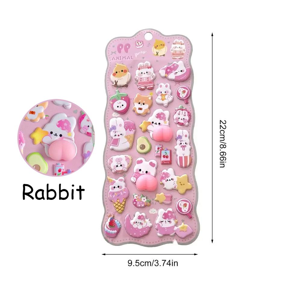 Kids 3D Animal Self-adhesive Stickers - Cute Bear Craft Toys for Phone Case Diary Scrapbook Pencil Case & Tablet Decor