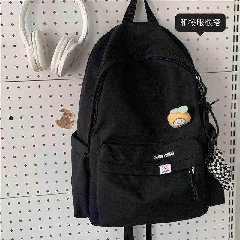 IELGY ins Japanese girl schoolbag female, Korean version of junior high school students solid color versatile backpack high school students large