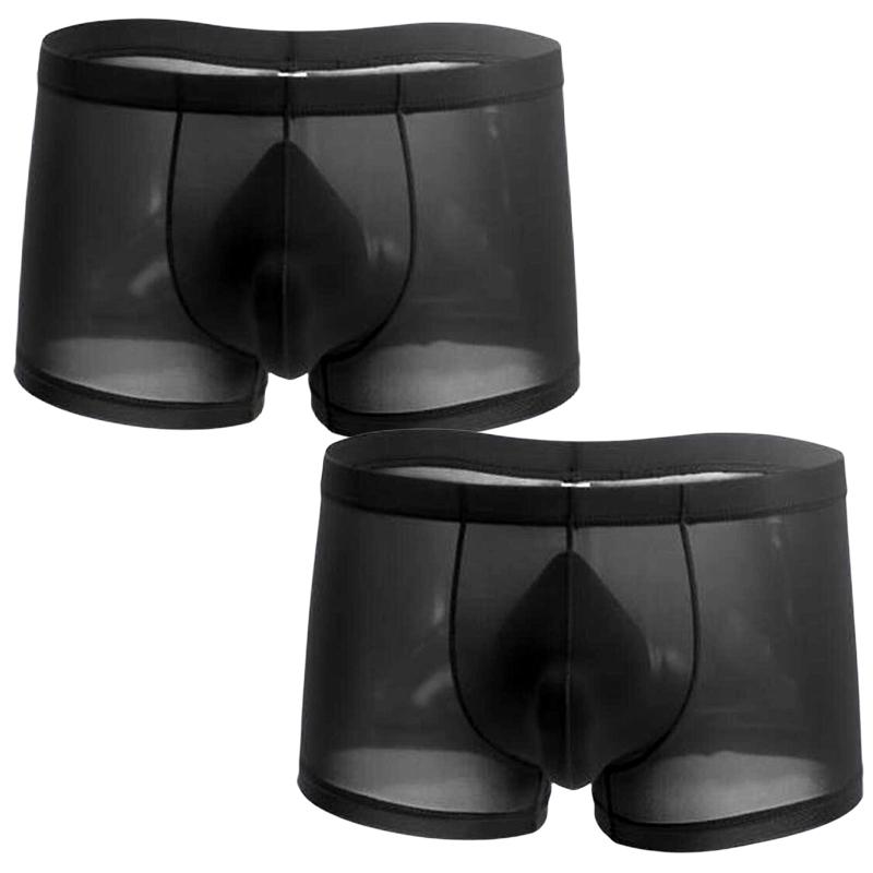 

2 шт. однотонные боксеры мужские бесшовные нейлоновые шелковые трусы U-образный карман мужские трусы размера плюс M-XXL 2XL