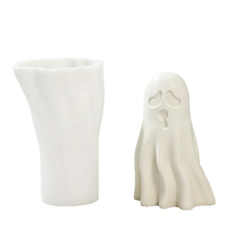 Diy Halloween Ghost Candle Silicone Mold Aromatherapy Candle Plaster Handmade Soap Mould Halloween Decoration