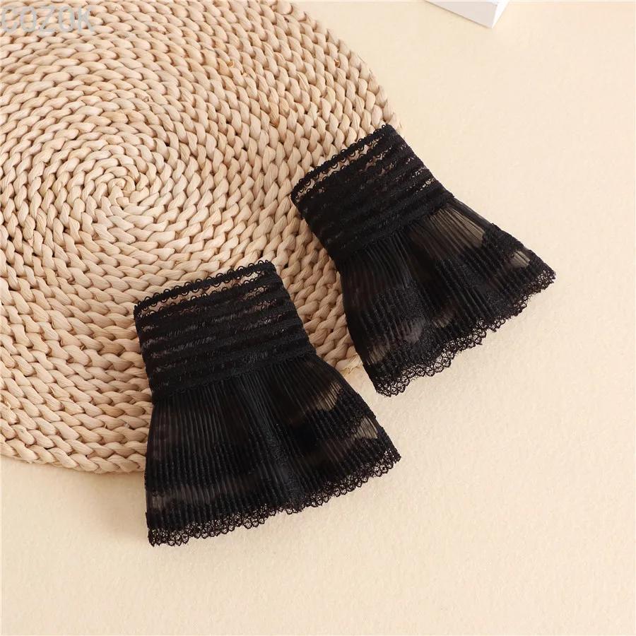 Cross-border Pleated Mesh Lace Sleeves Women's Decorative Cuffs Replacement Fake Sleeves
