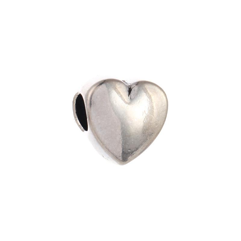 Diy Handmade Ancient Silver Tibetan Silver Jewelry Accessories, Multi-Style Pentagram Love Hole Beads, Bracelet, Alloy Bead Spacer Beads
