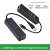 Type-C to RJ45 Gigabit Ethernet USB 3.0 Hub Splitter for Digital Accessories